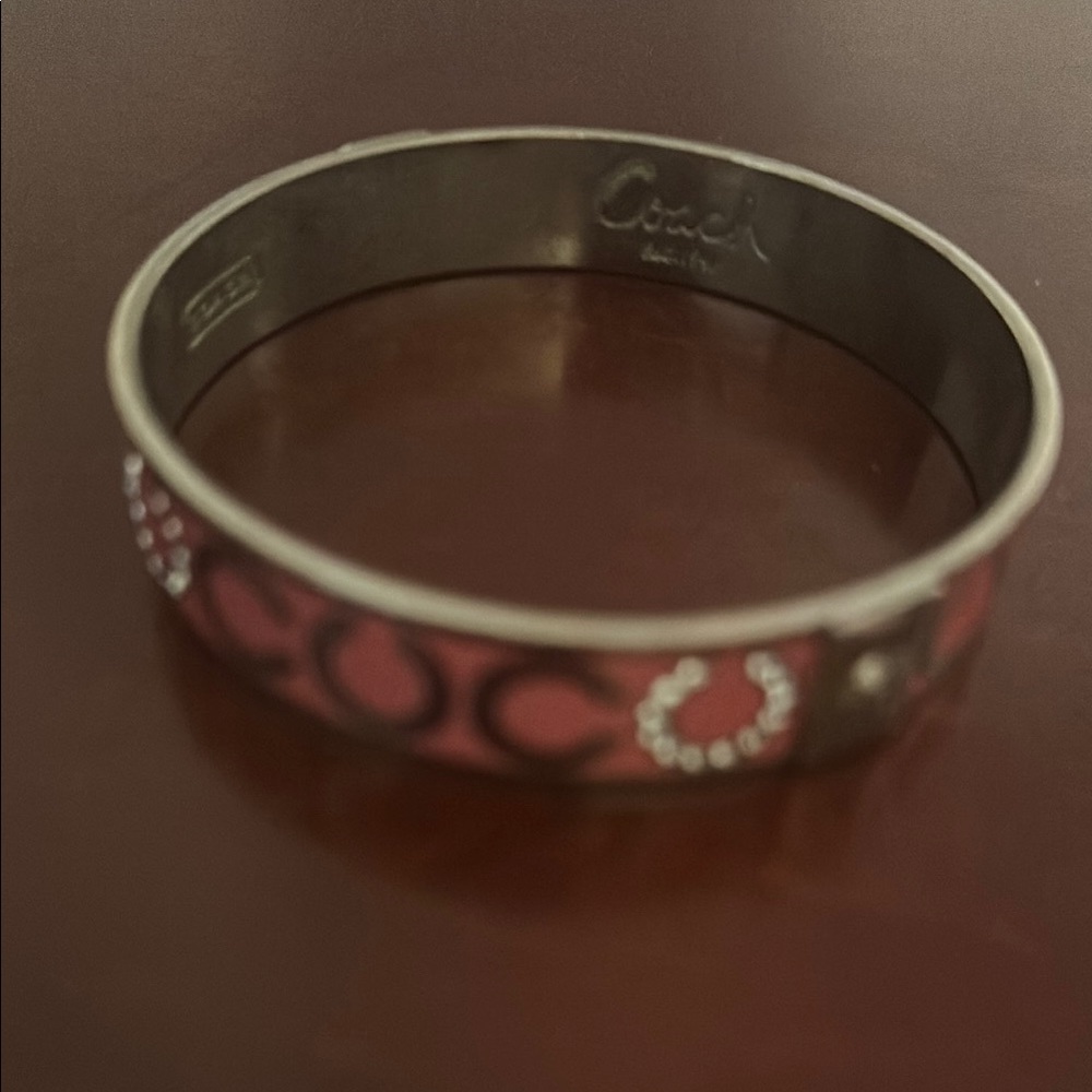 Coach Red and Silver Bracelet with Elegant Design